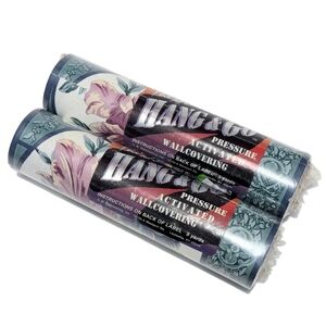 Vintage 90s Pressto Hang & Go Floral Wallpaper Border Pink and Teal Spring Peony